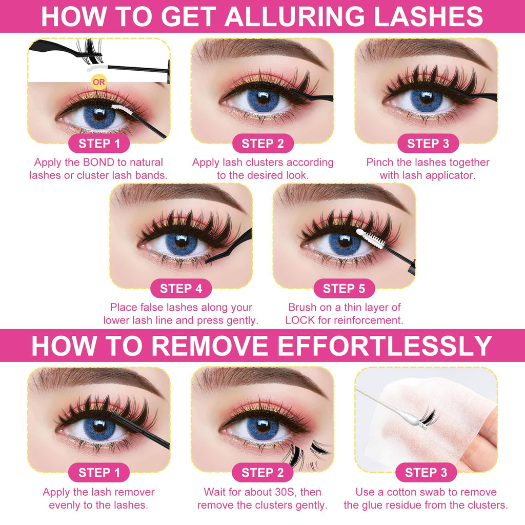 WiWiLINK California Sunset Kit - Manga Lash Clusters 8-18mm - Wispy DIY Eyelash Extensions