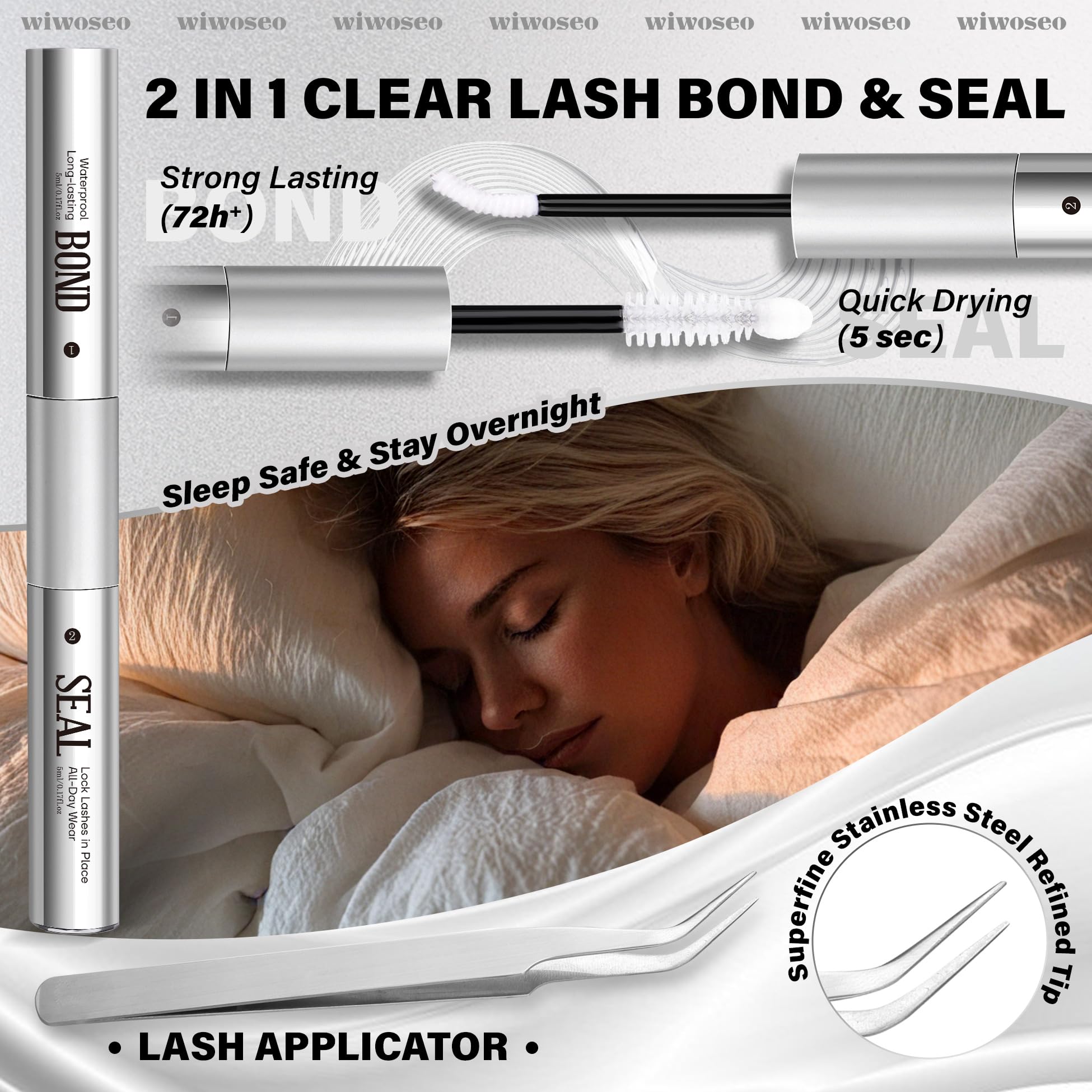 wiwoseo Flaunt Short Lash Clusters Kit – Venus Wispy Lashes, 8-14mm, C-Curl Extensions