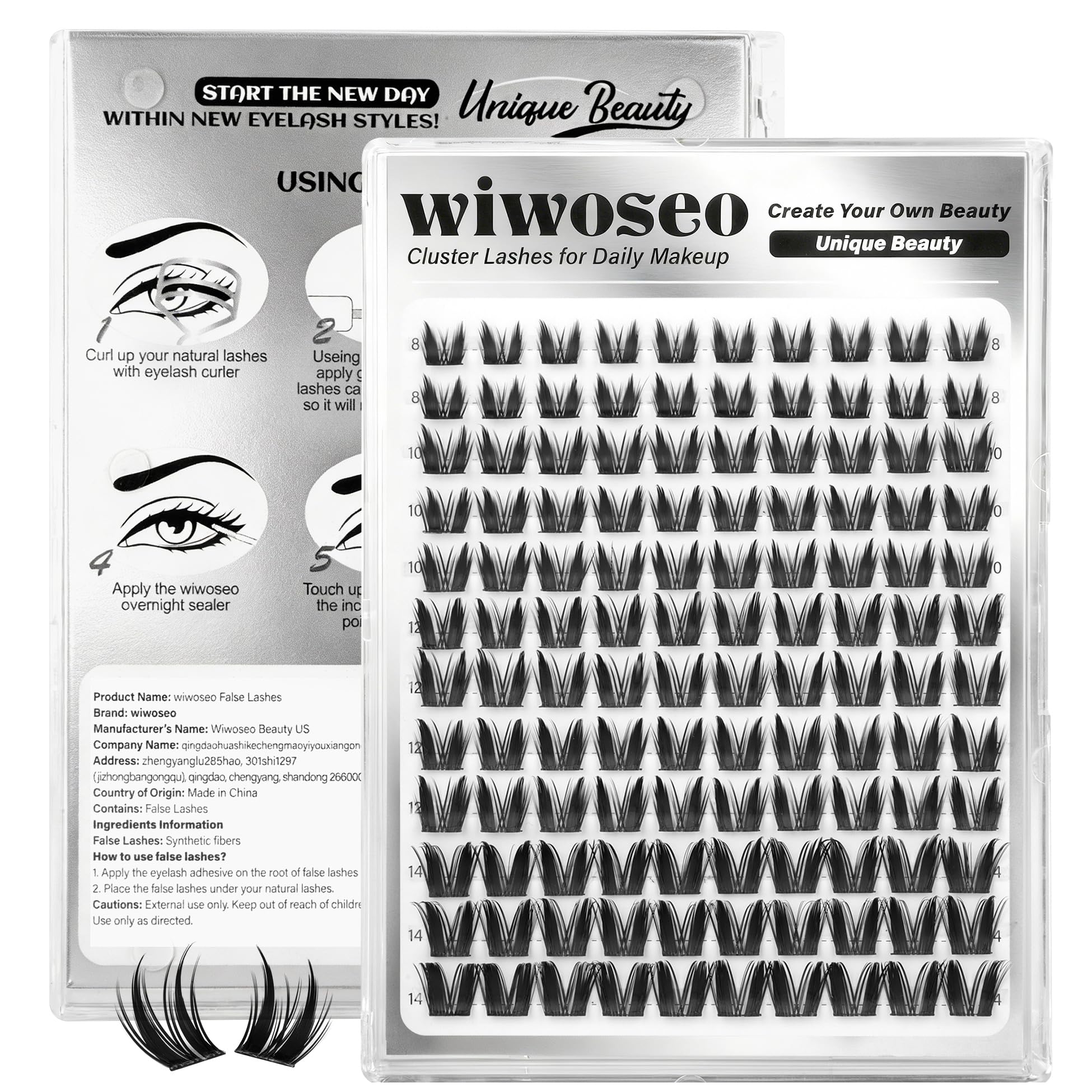 wiwoseo Bunny Lash Clusters - Manga Spiky Lashes Kit for DIY Salon Look