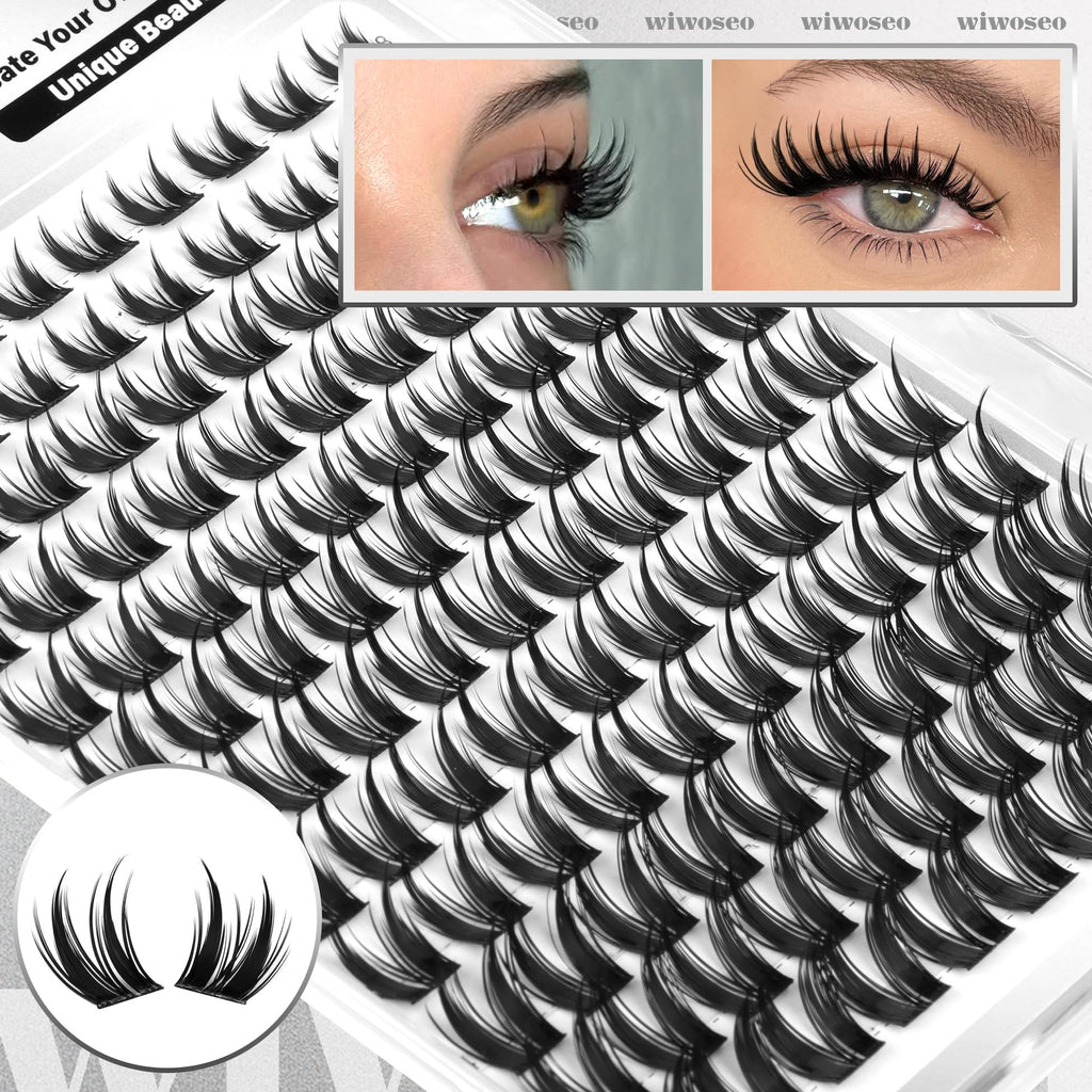 wiwoseo Bunny Lash Clusters - Manga Spiky Lashes Kit for DIY Salon Look