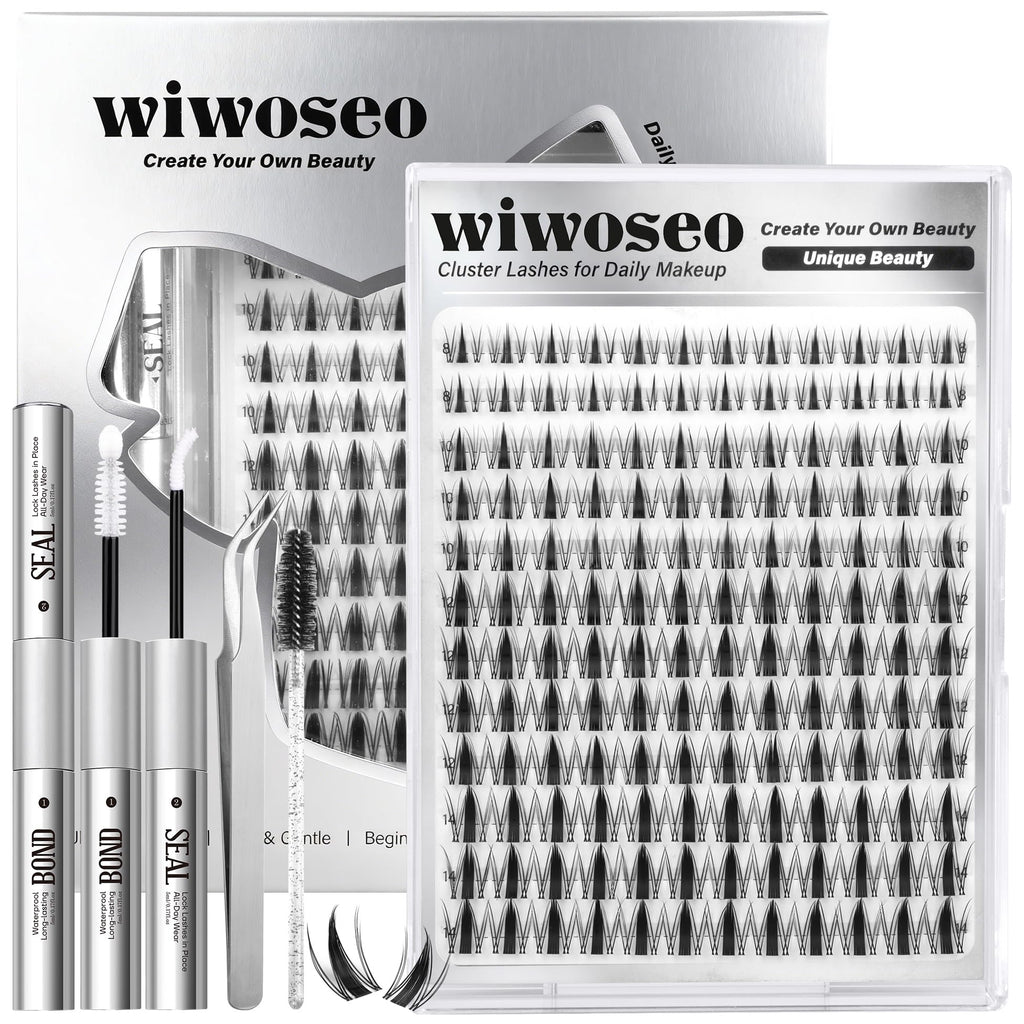 wiwoseo Flaunt Manga Lash Clusters Kit – Fairy Spiky Lashes, 8–14mm, Beginner Friendly