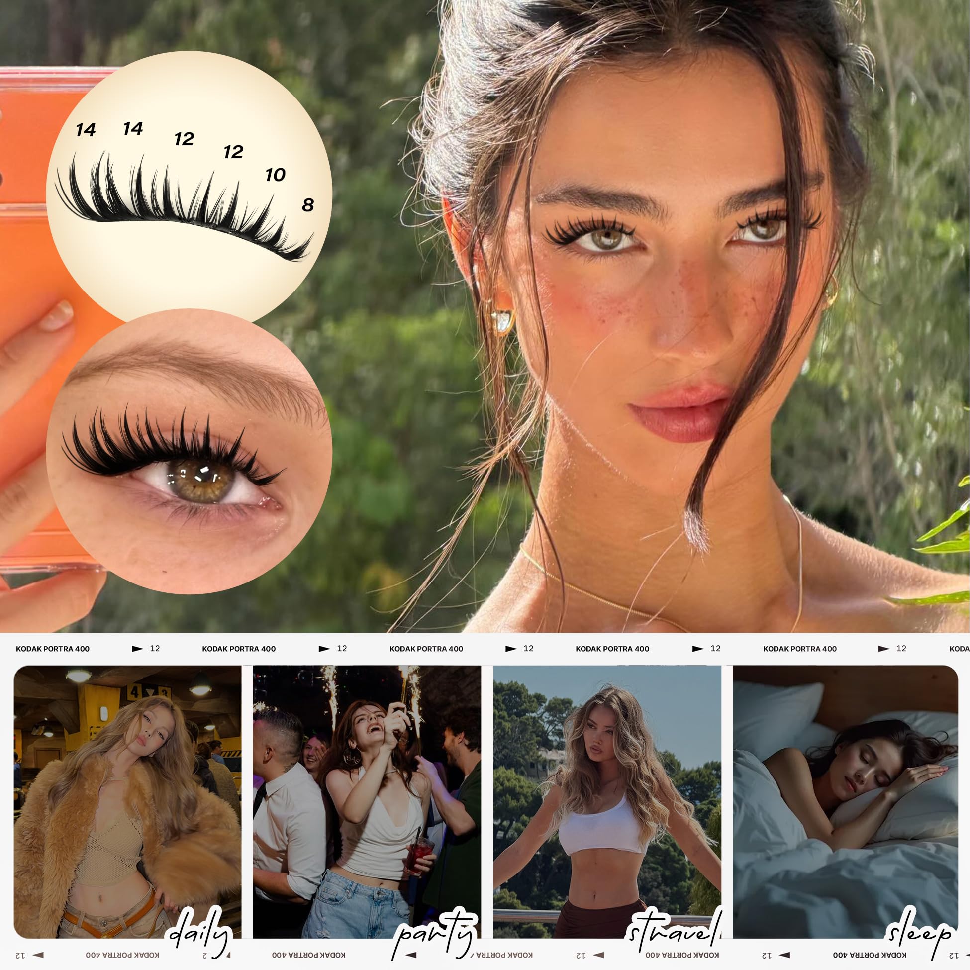 wiwoseo Bunny Lash Clusters - Manga Spiky Lashes Kit for DIY Salon Look