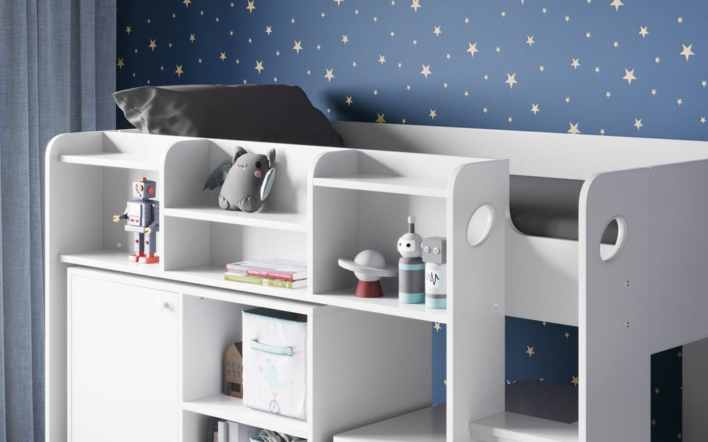 Flair Wizard Junior High Sleeper Workstation White