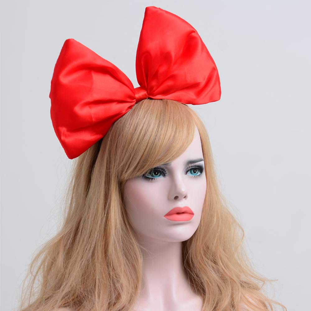 WLBON Bow Headband Red – Big Bow Hair Hoop, Handmade Party Accessory