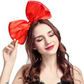 WLBON Bow Headband Red – Big Bow Hair Hoop, Handmade Party Accessory