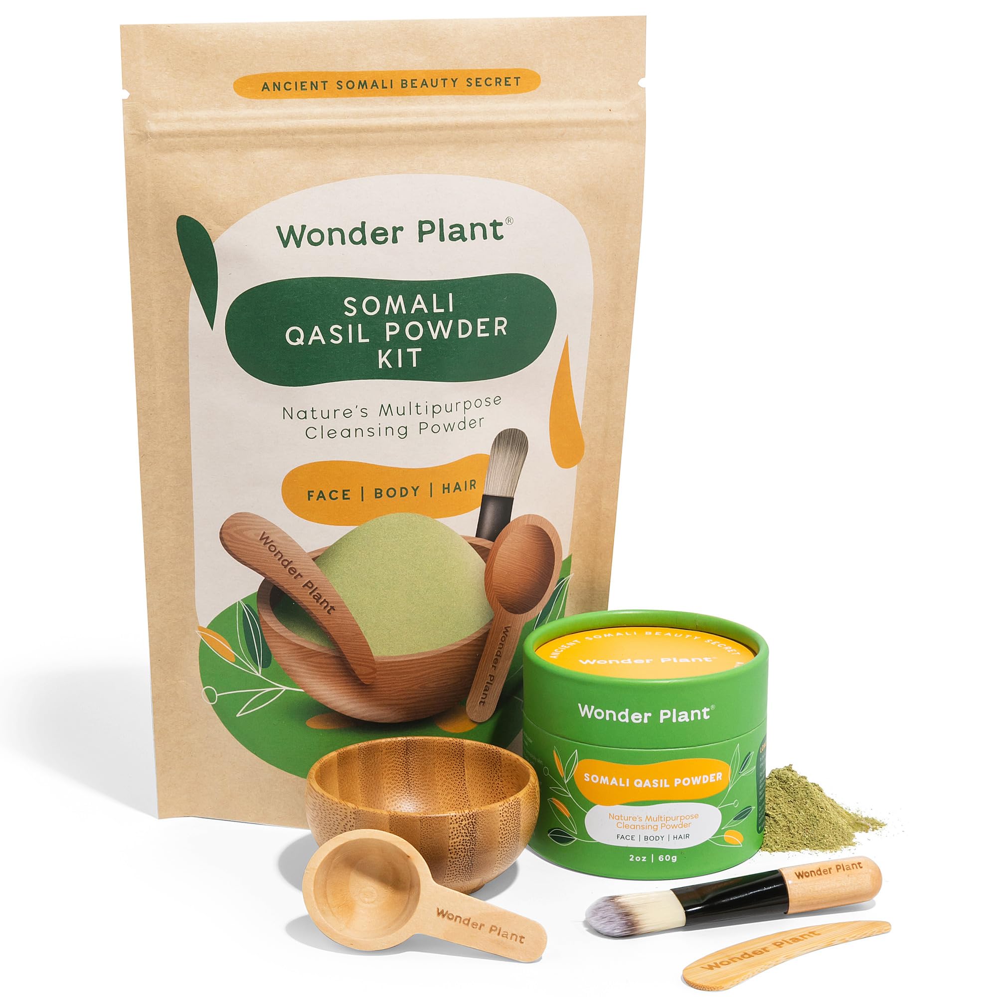 Wonder Plant Somali Qasil Powder Kit | 2oz for Face, Body & Hair