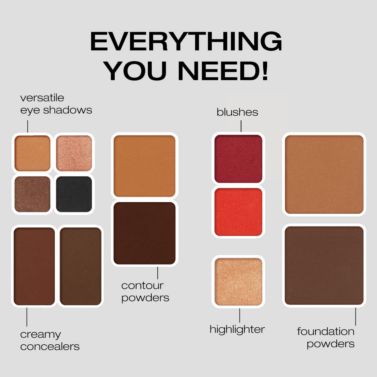 Woosh Fold Out Face Palette – All-In-One Travel Makeup Kit (#5 Deep)
