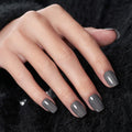 Wooyas Press On Nails Short Square – Cement Gray Soft Gel Kit, 24 Pcs, 12 Sizes, Glue Included