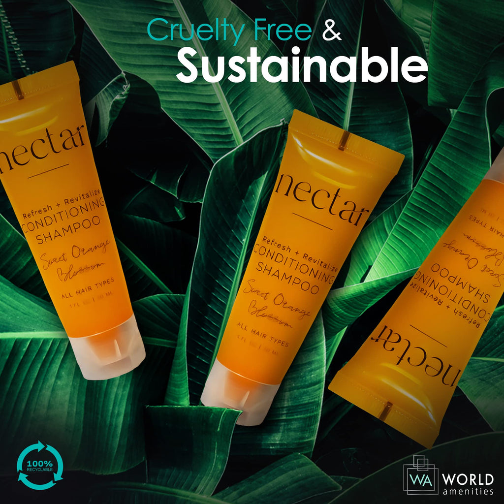 World Amenities Nectar Bulk 2-in-1 Shampoo | 50 Count | Sweet Orange Blossom