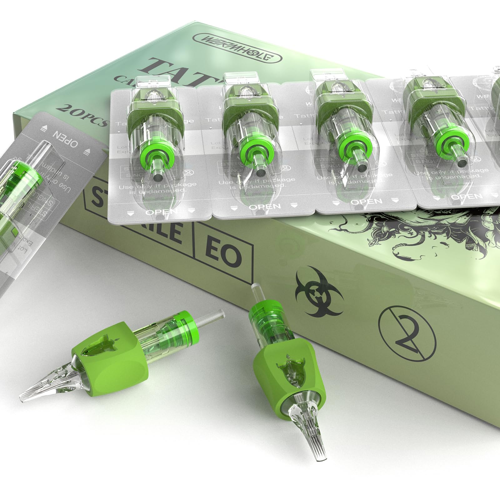 Wormhole Tattoo 1017RM Cartridge Needles – 20pcs, 17 Round Magnum, 3.5mm Taper