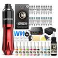 Wormhole Tattoo Kit WTK079 – Complete Tattoo Gun Kit with 20 Cartridges, 10 Inks, Foot Pedal & Power Supply