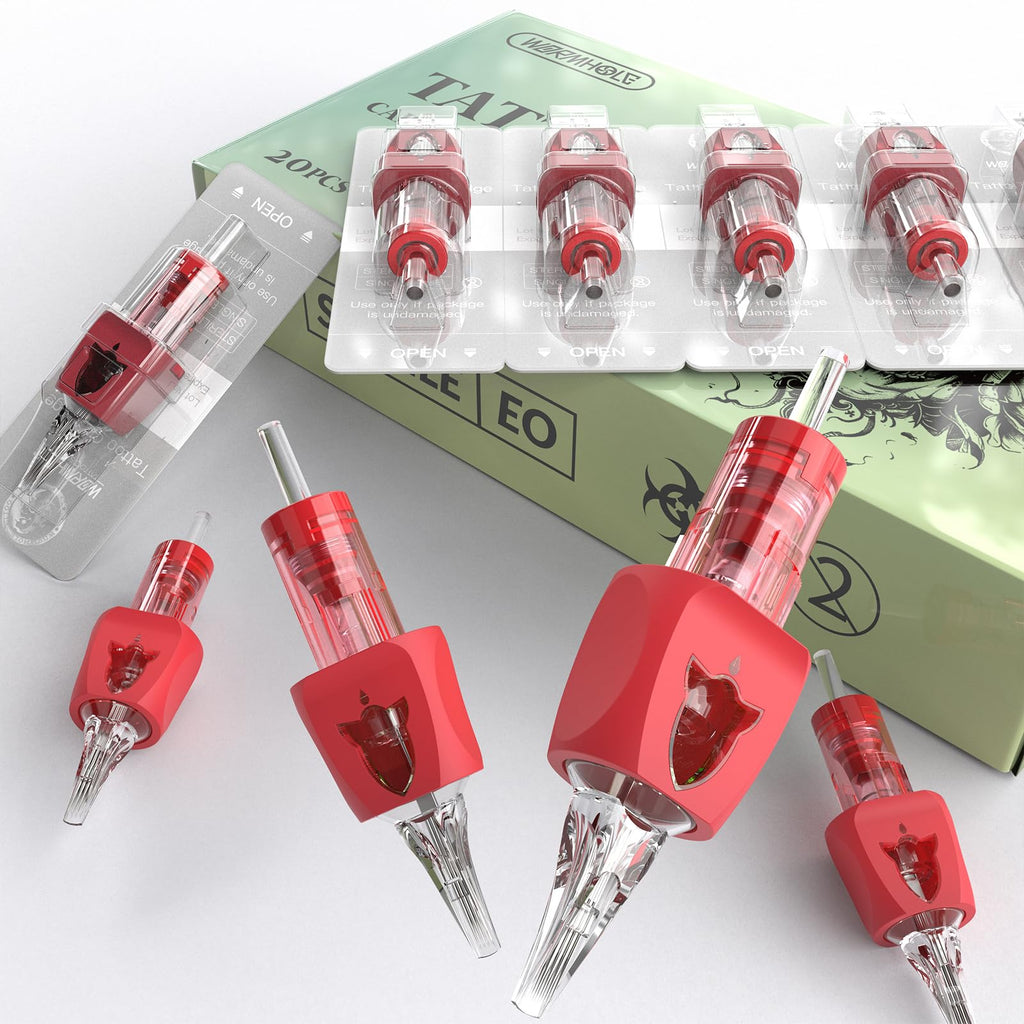Wormhole Tattoo 1223M1 Cartridge Needles – 20 Pcs #12 Bugpin Magnum, Finger Ledge, 3.5mm Taper