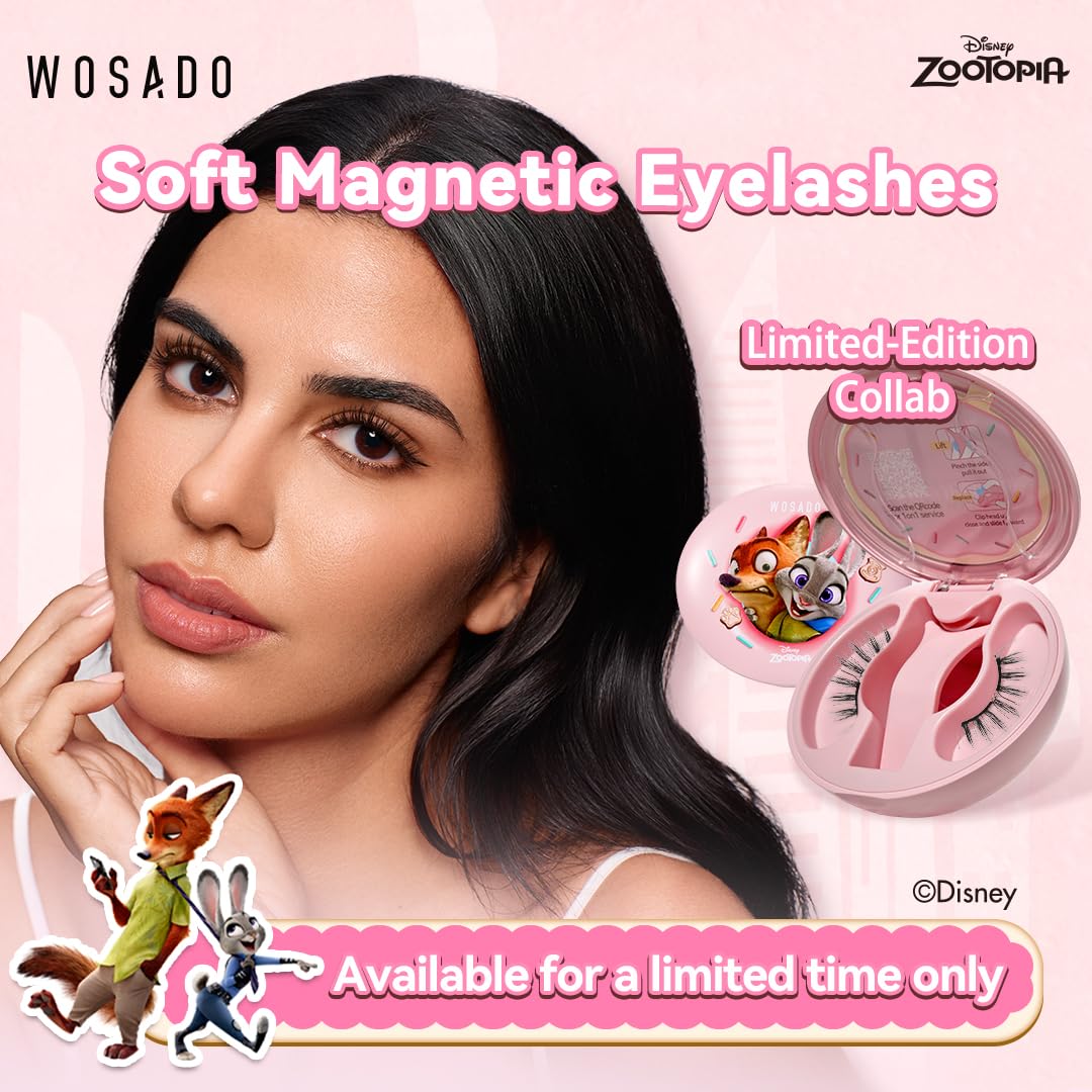 WOSADO x Zootopia1 Bag Gift Set - Ice Black 21.5mm Magnetic Lashes | Reusable & Glue-Free