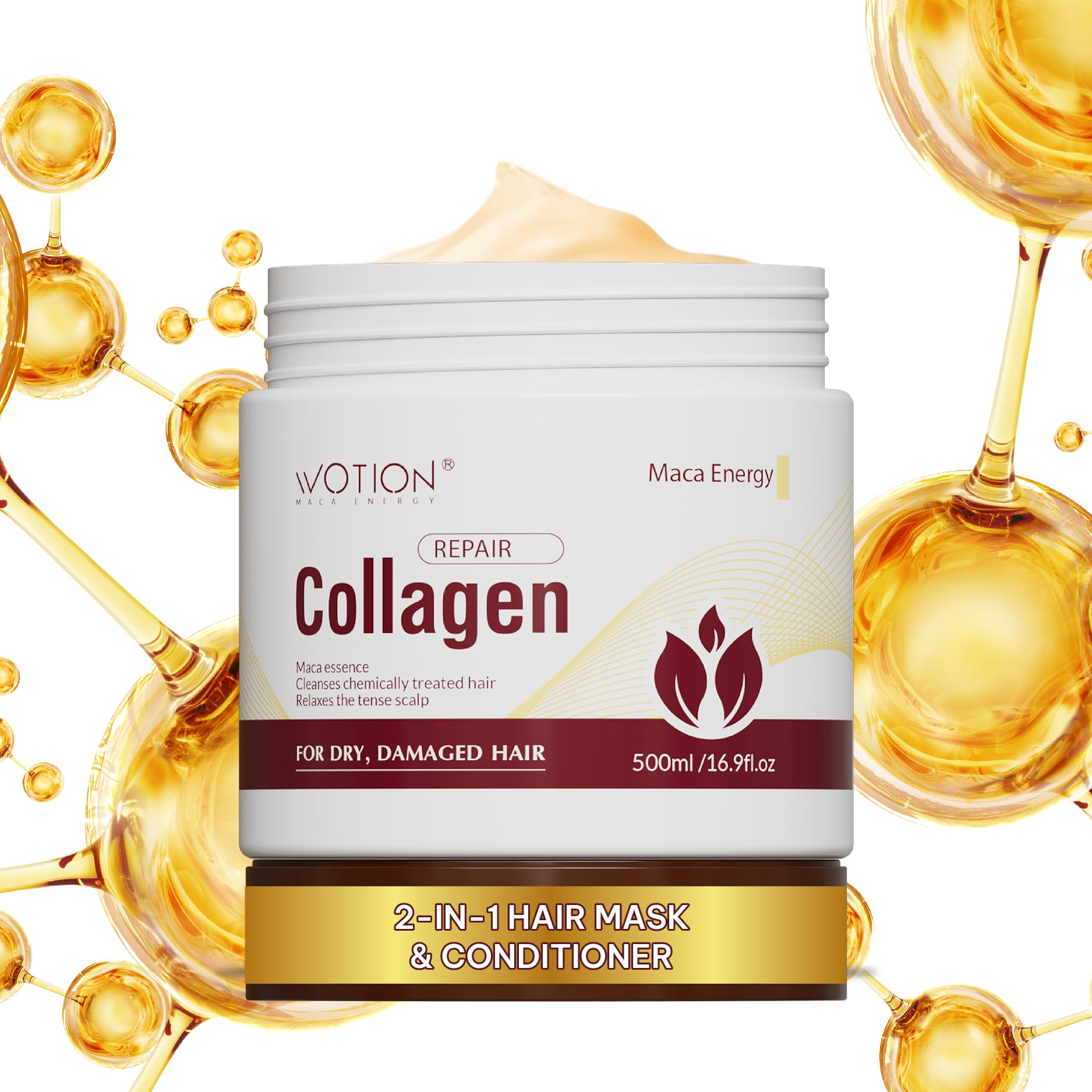 WOTION Karseel Collagen Hair Treatment – Deep Repair Conditioning with Argan Oil (16.9 oz)