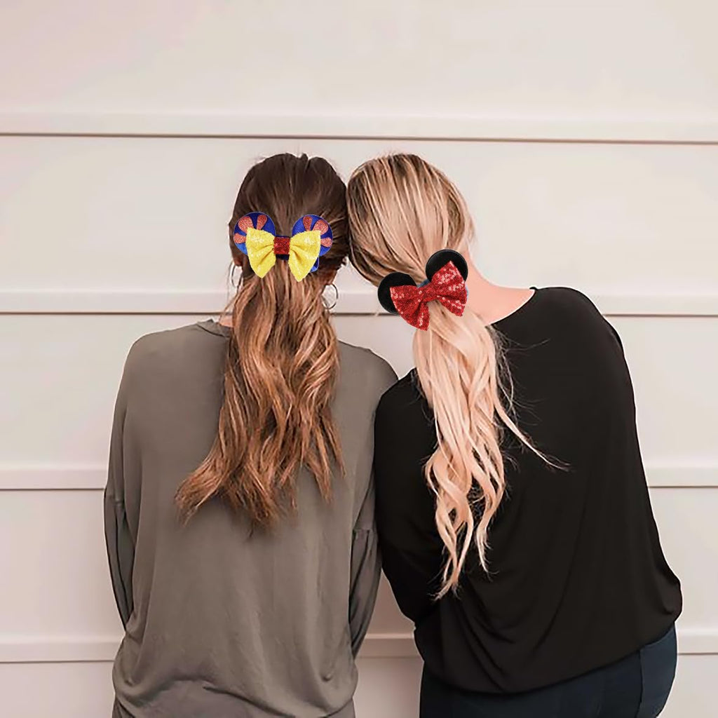 WOVOWOVO Mouse Ear Velvet Scrunchies 2-Pack – Snow White Ears for Women