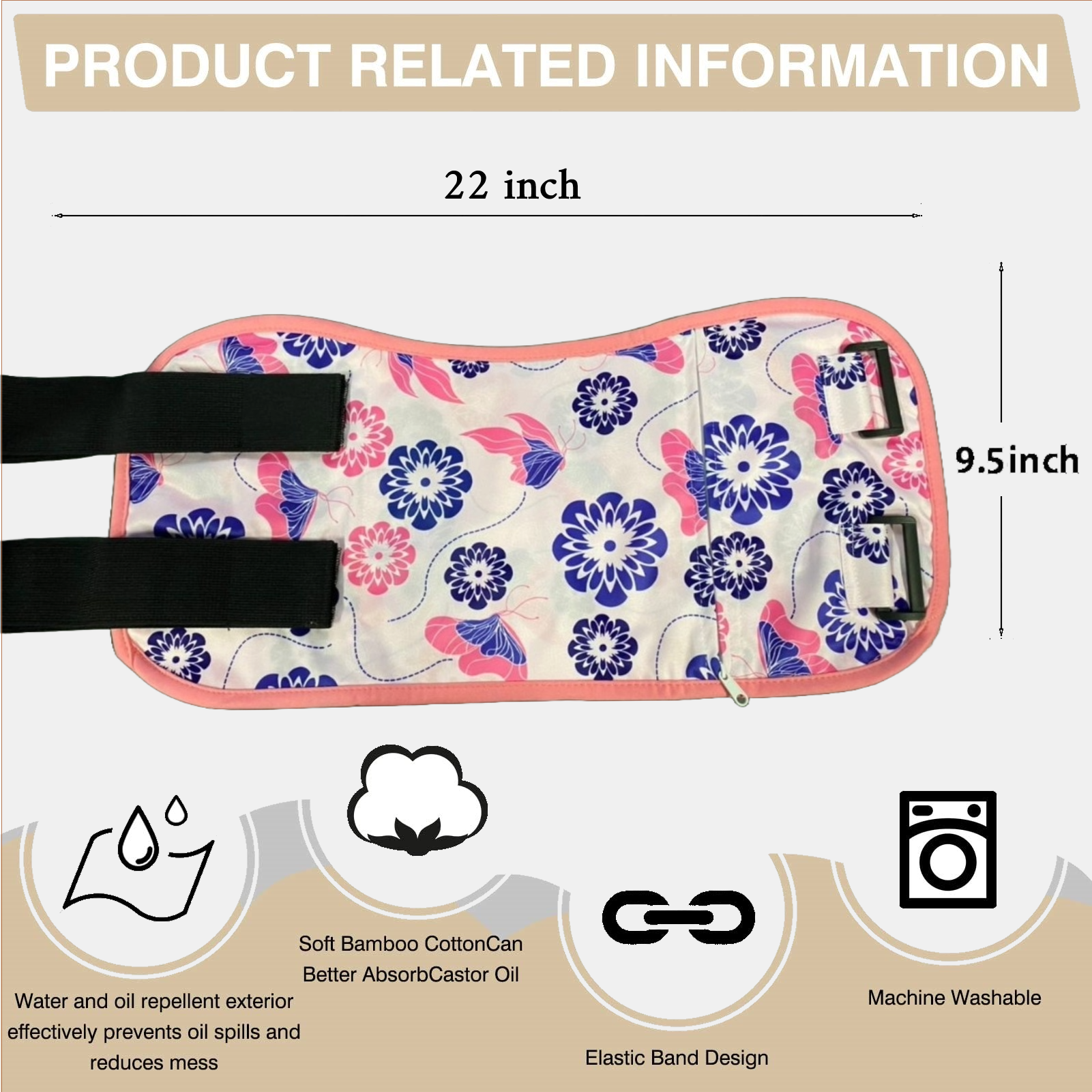 Reusable Premium Butterfly Bamboo Cotton Body Wrap (Up to 45" Waist)
