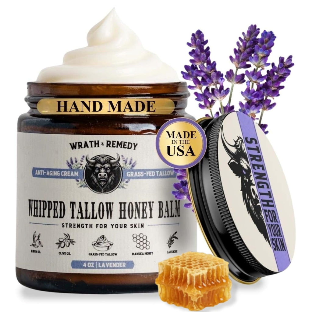 Wrath & Remedy Organic Beef Tallow with Lavender – 4 oz | Grass-Fed, US-Made Balm for Face & Body