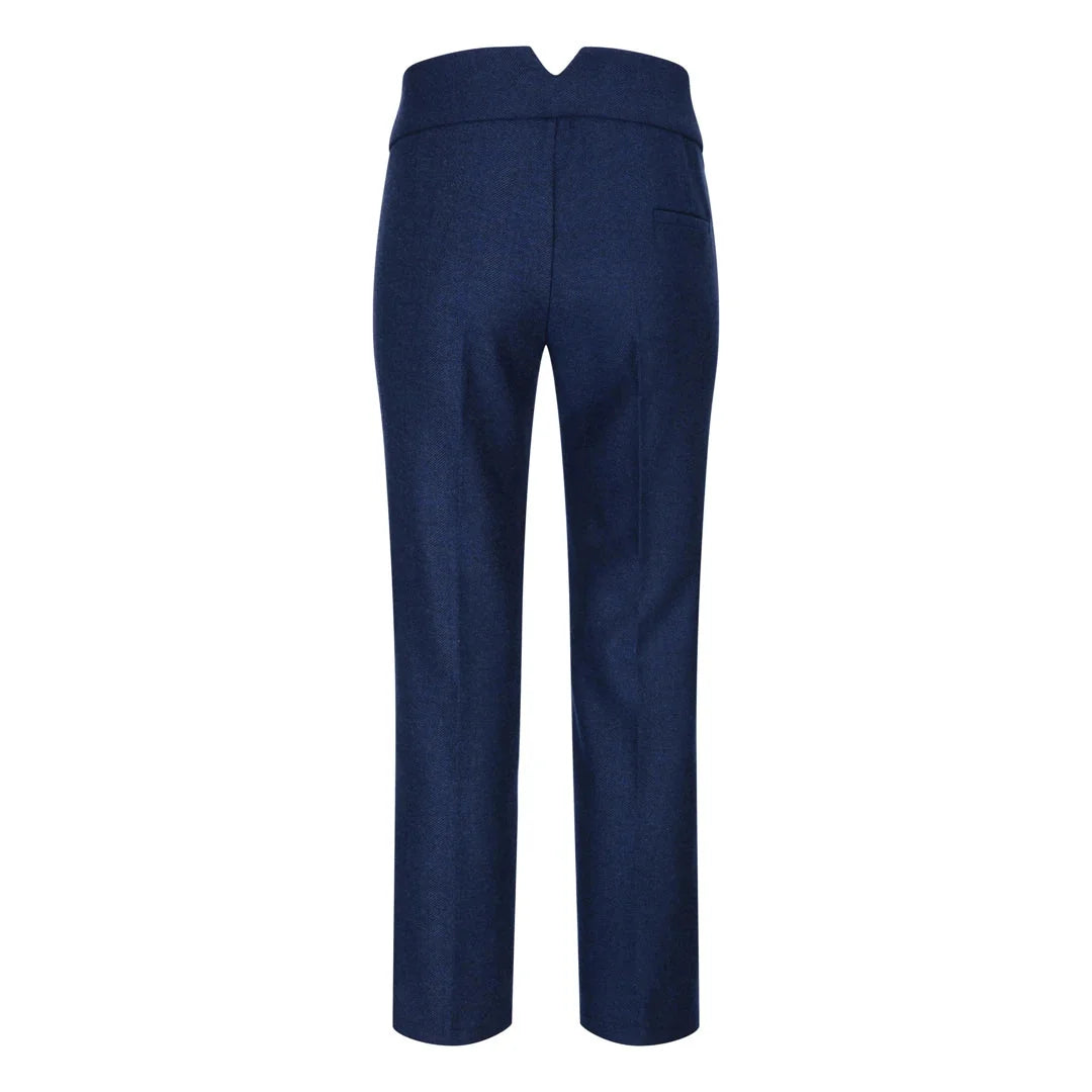 wsn02 - Women's Tweed Navy Blue Blazer Waistcoat & Trousers 1920s Suit