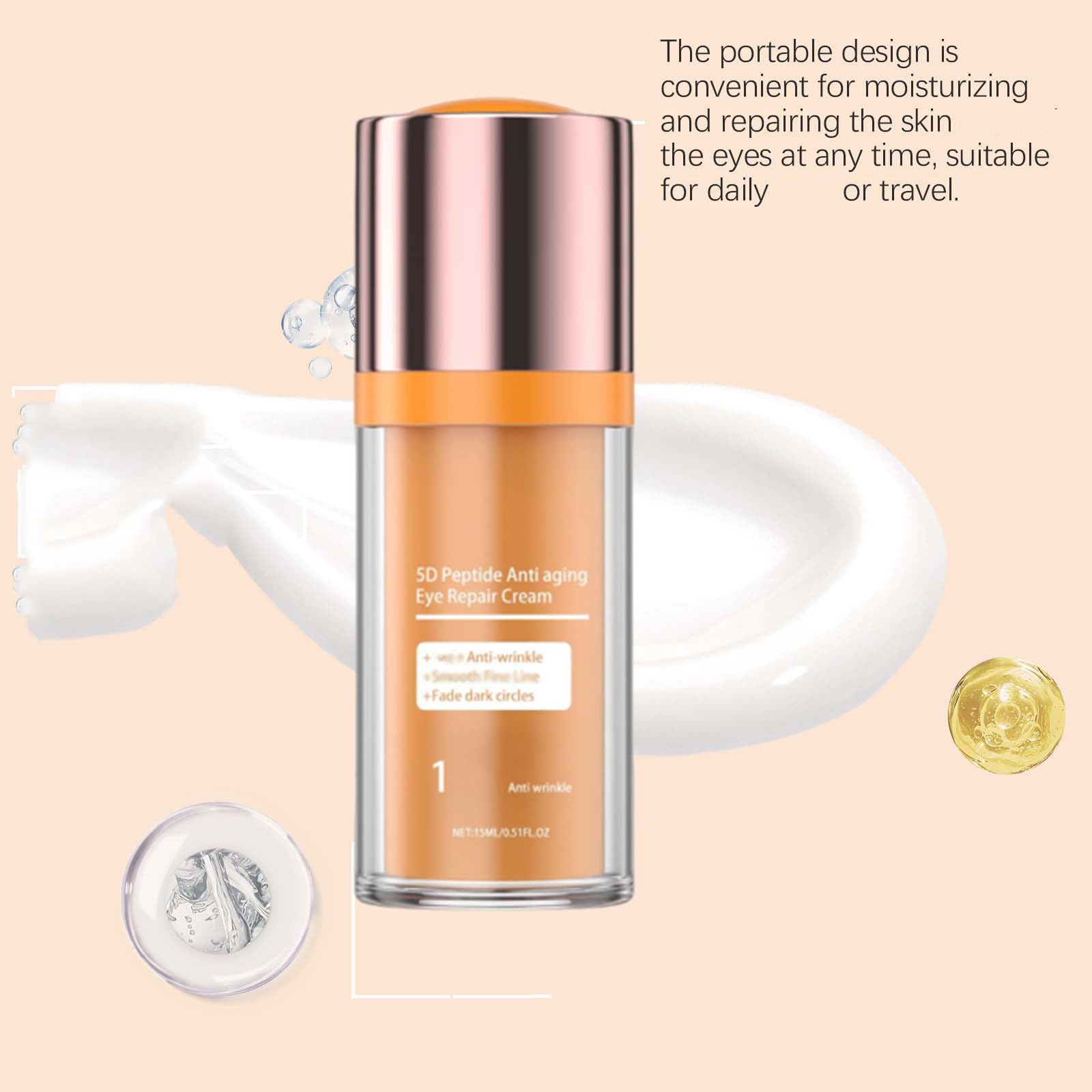 WUEOCU 5D Peptide Eye Cream – Anti-Aging, Dark Circles & Puffiness (2 Pack)