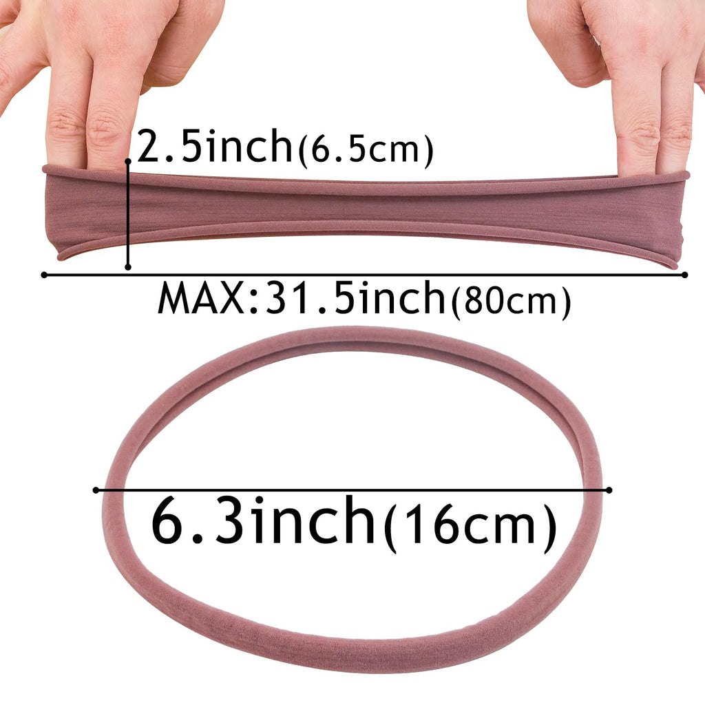 XIMA 13-Piece Nylon Seamless Large Headbands for Women – Elastic Stretch Yoga Hair Wraps