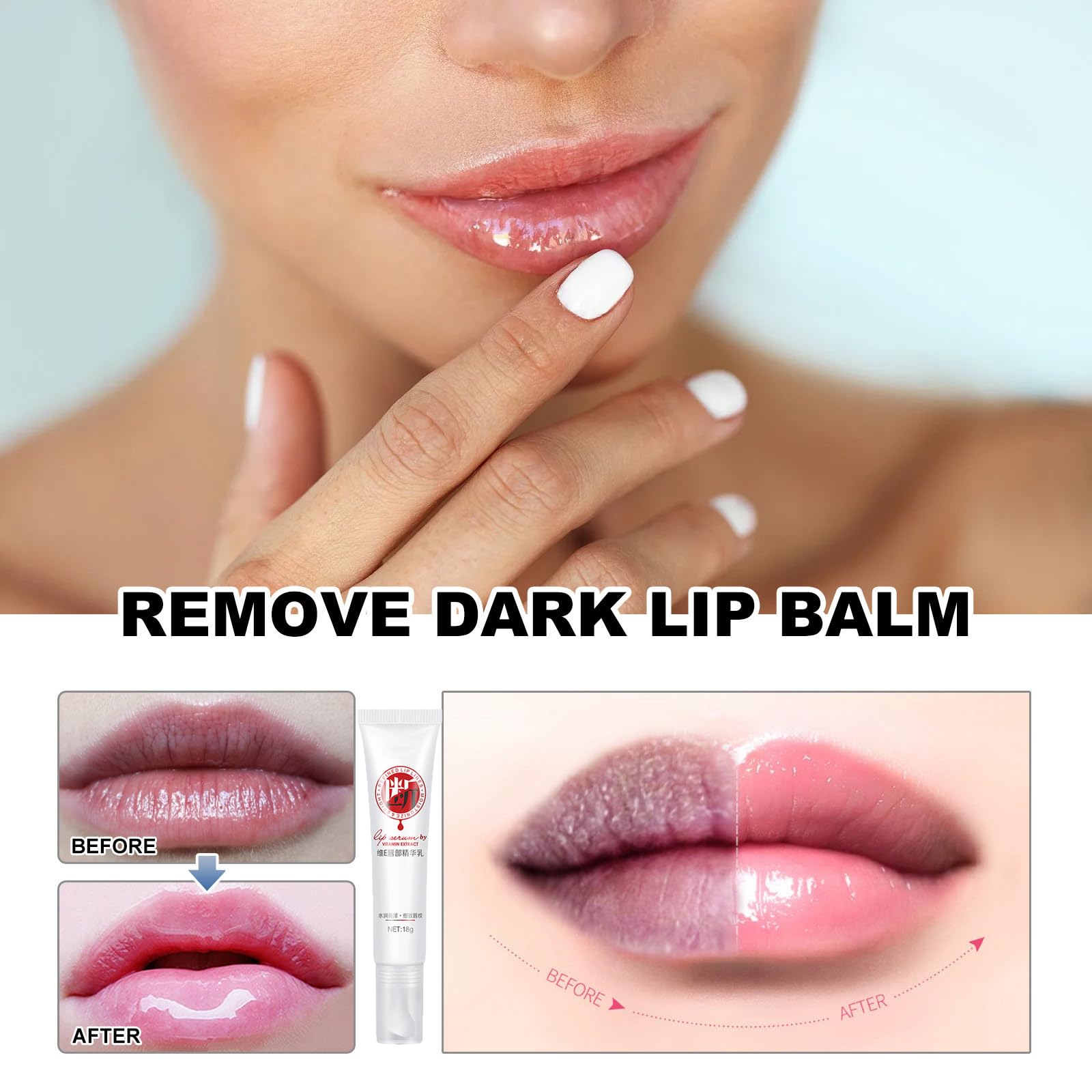 XIRUJNFD Lip Serum – Hydrating Dark Lip Brightening Treatment & Nourishing Lip Care