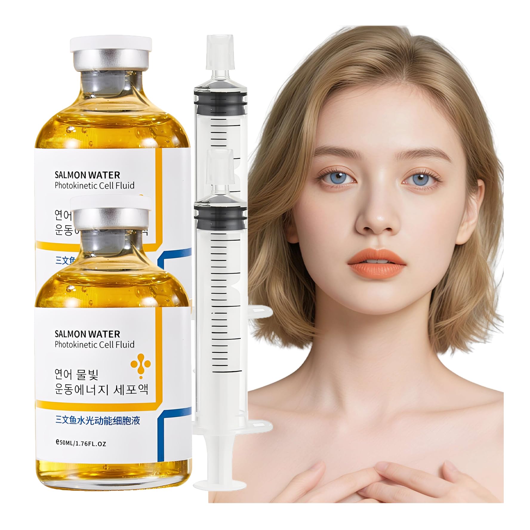 XIRUJNFD Salmon Anti-Wrinkle Serum & Water Light Essence – Hydration & Lifting (50ml x 2)