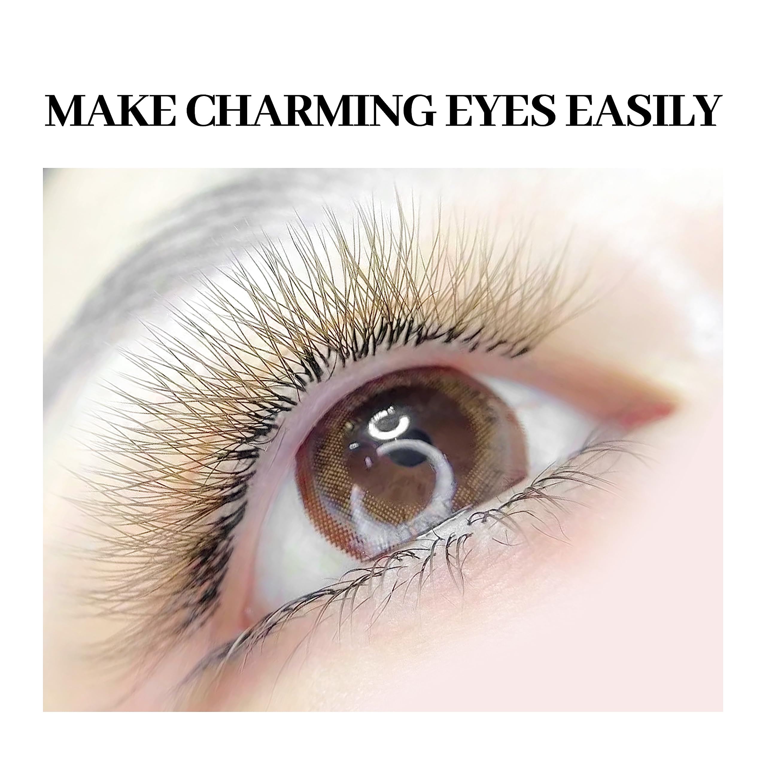 XIUSUZAKI W Lash Extensions – Brown 3D Premade Fans, 0.07mm, C/D Curl, 14mm
