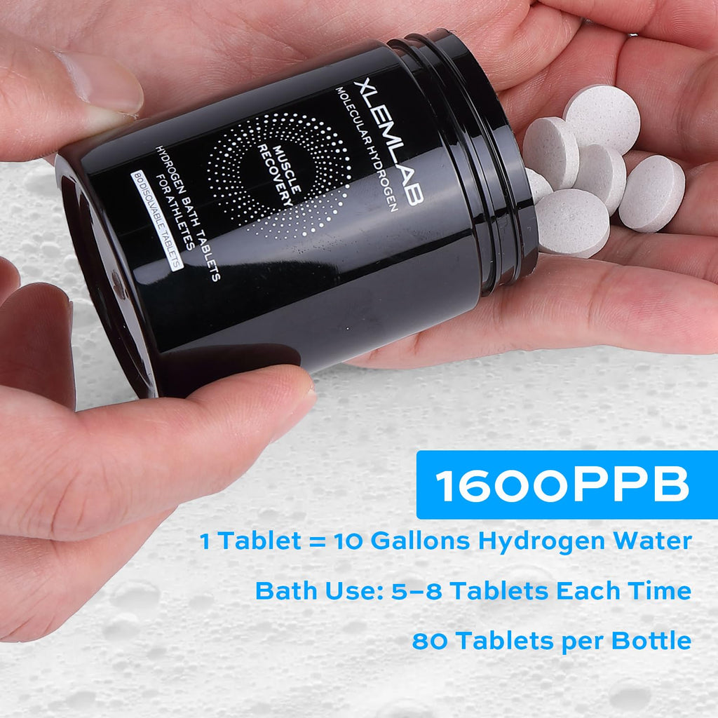 XLEMLAB Hydrogen Bath Tablets – Nano Bubble H2 Bath for Muscle Recovery (80 ct)