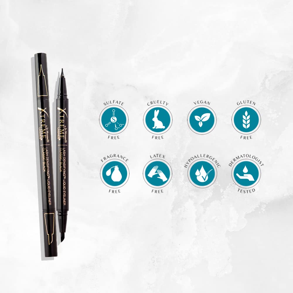 Xtreme Lashes Lash Densifying Liquid Eyeliner – Dark Brown, Dual-Tip, Smudge-Resistant