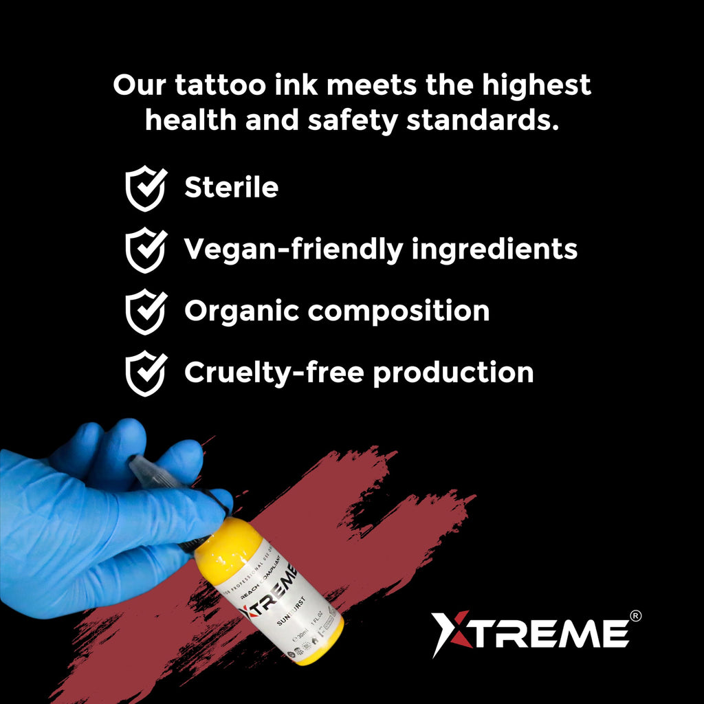 XTREME Tattoo Ink - Versatile Medium Viscosity, Water-Based, Acrylic-Free, Ready-to-Use (Maximum Orange, 4 oz)