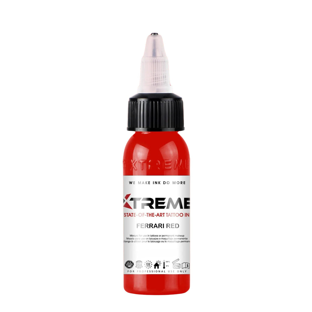 XTREME Tattoo Ink Ferrari Red 2oz – Versatile, Water-Based, Acrylic-Free for Precision