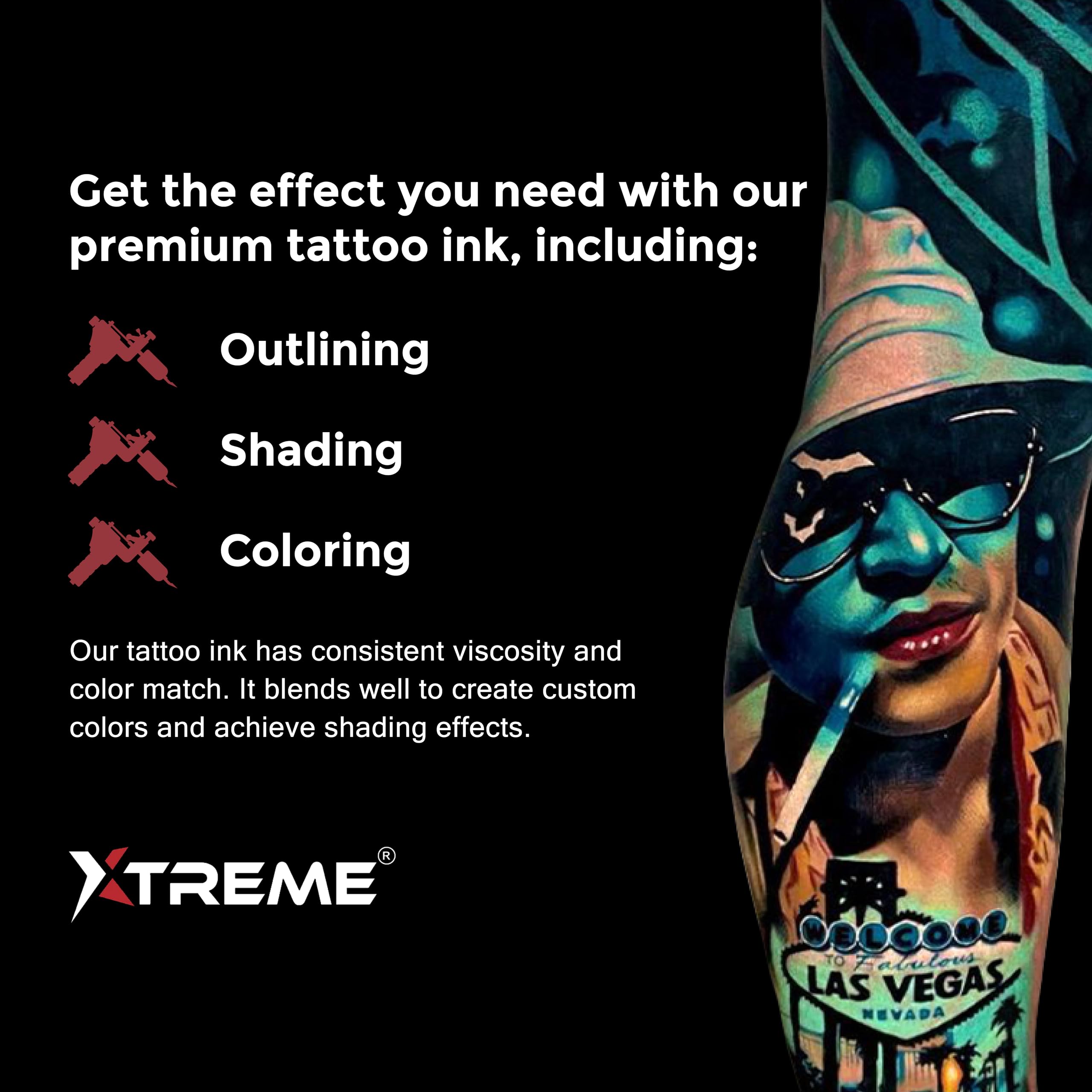 XTREME Tattoo Ink - Versatile Medium Viscosity, Water-Based, Acrylic-Free, Ready-to-Use (Maximum Orange, 4 oz)