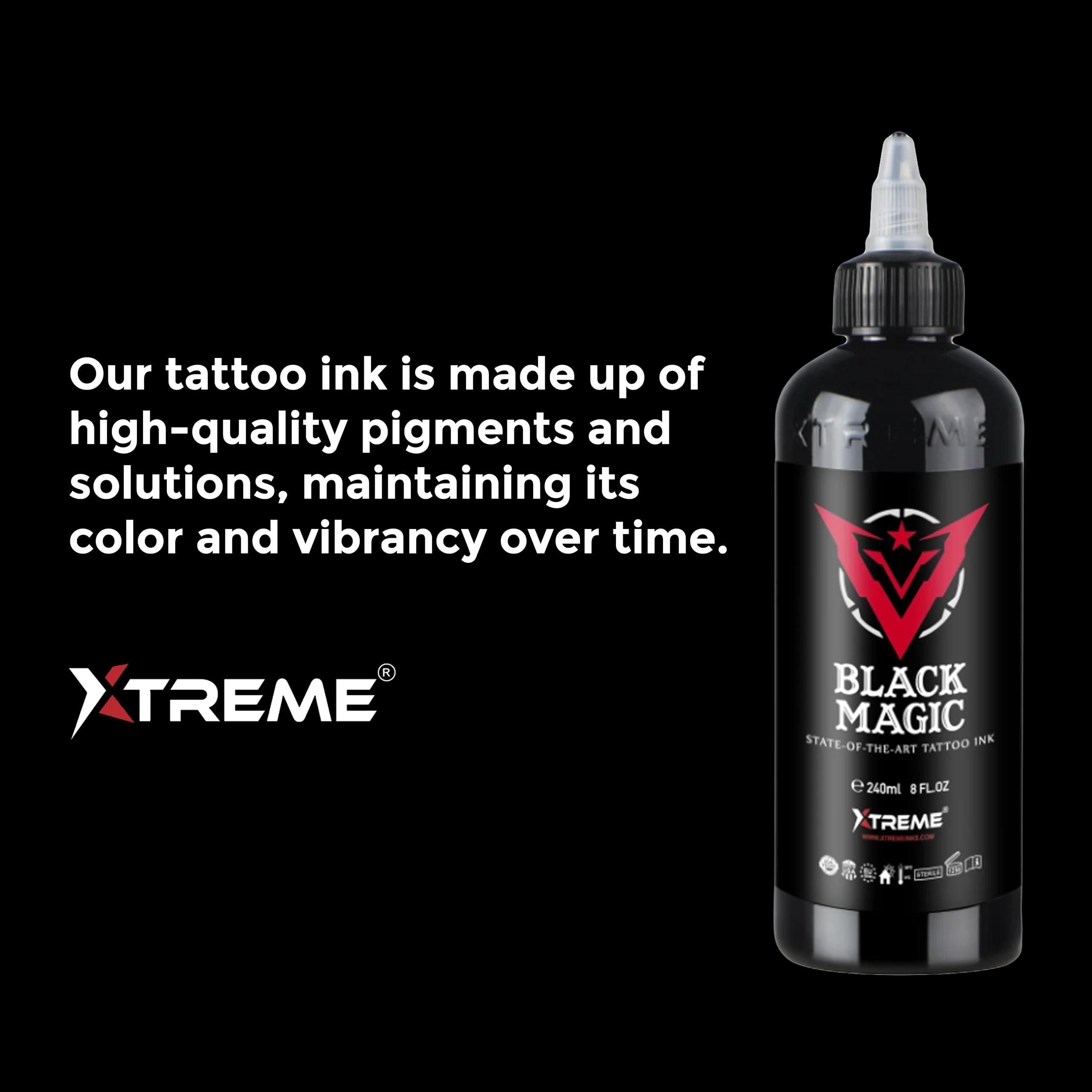 XTREME Tattoo Ink - Versatile Medium Viscosity, Water-Based, Acrylic-Free, Ready-to-Use (Maximum Orange, 4 oz)