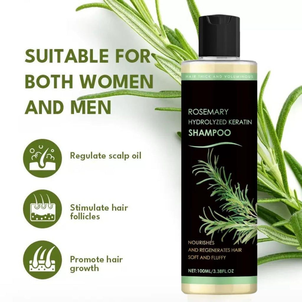 XYFSZDQJZHG Rosemary Hair Growth Shampoo – Keratin + Rosemary Oil for Thinning Hair (2 Pcs)
