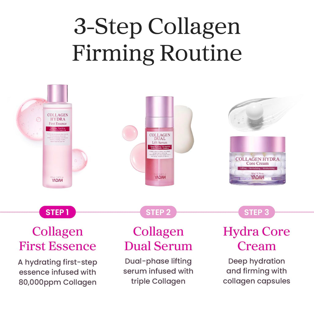 YADAH Collagen Hydra Essence – Deep Hydration & Soothing with 80,000ppm Collagen + Triple Hyaluronic Acid, 5.07 fl oz