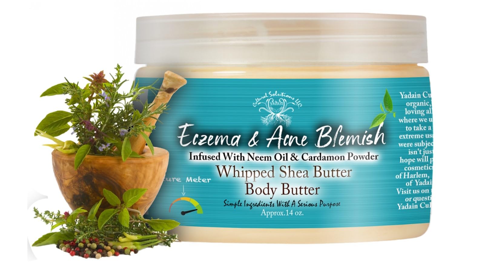 Yadain Eczema & Acne Blemish Body Butter | Whipped Shea for Face & Body, 12oz