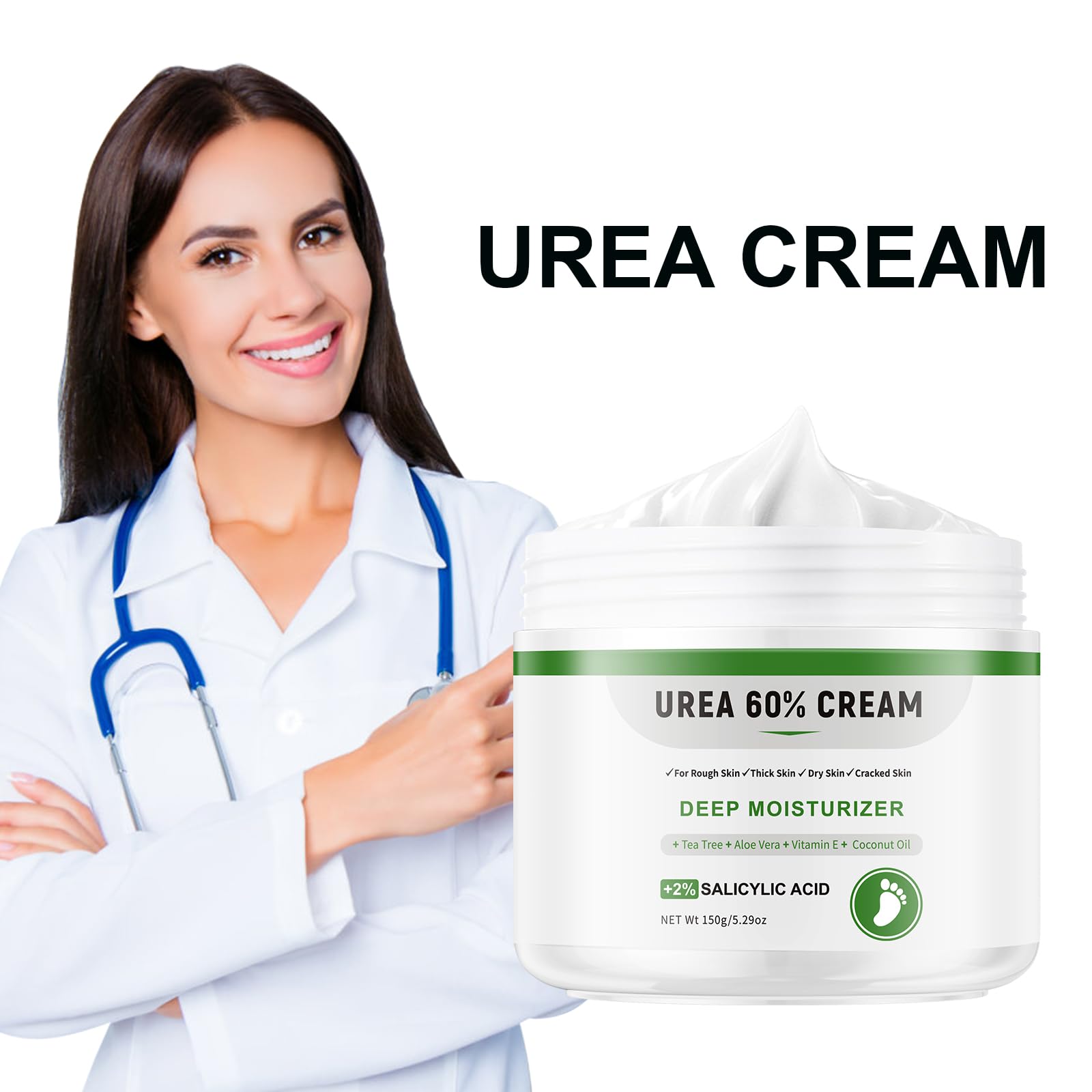 YAFUSIPE Urea Cream 60% Foot Care with Salicylic Acid 2% | Intensive Foot Moisturizer