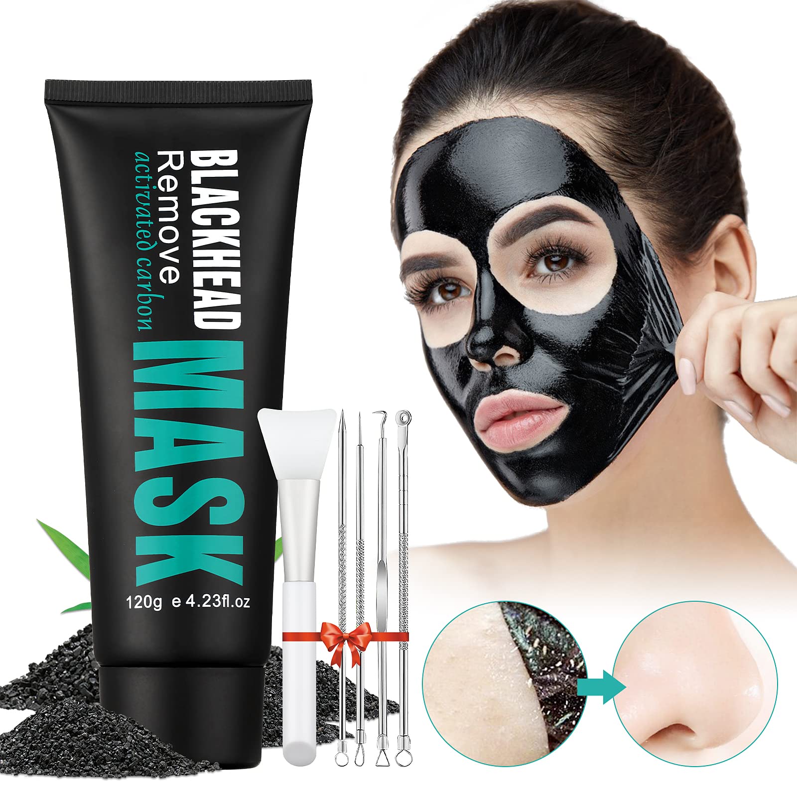 YAFUSIPE Peel Off Mask with Activated Charcoal – Pore Cleansing Blackhead Remover Kit