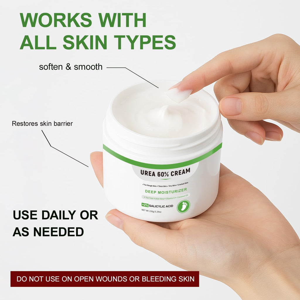 YAFUSIPE Urea Cream 60% Foot Care with Salicylic Acid 2% | Intensive Foot Moisturizer
