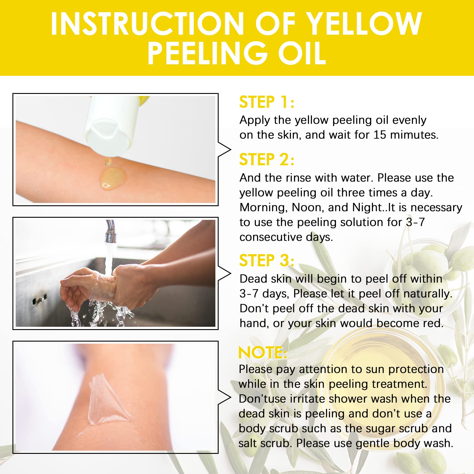 YAFUSIPE Yellow Peeling Oil – Extra Strength Body Exfoliant (3.66 oz) for All Skin Types