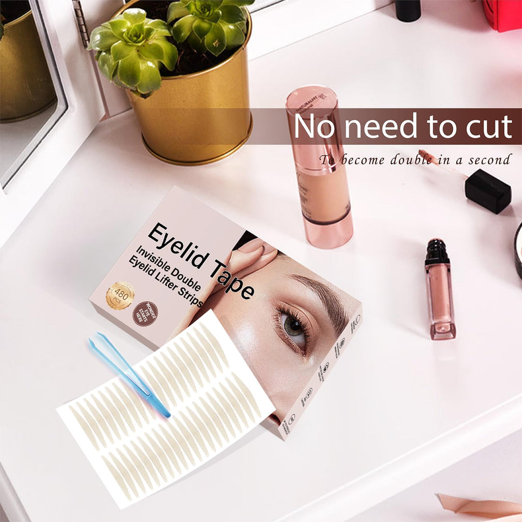 YAGUVI Eyelid Tape – Invisible Lifter Strips for Hooded Eyes (480 Count)