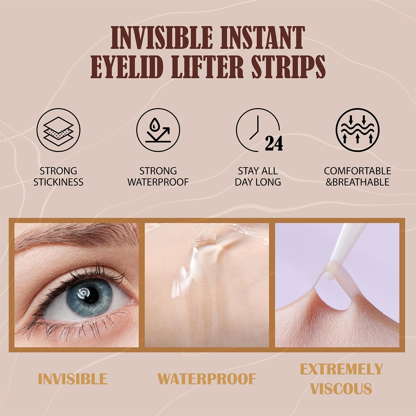 YAGUVI Eyelid Tape – Invisible Lifter Strips for Hooded Eyes (480 Count)