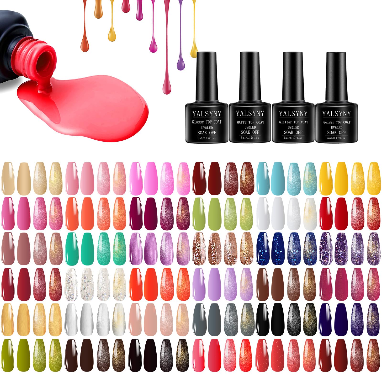 YALSYINY Gel Nail Polish Kit with UV Lamp and Drill Starter – 36 Colors