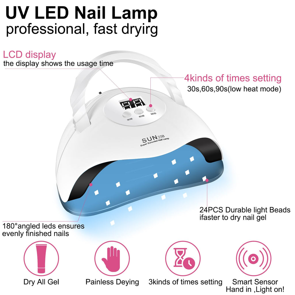 YALSYINY Gel Nail Polish Kit with UV Lamp and Drill Starter – 36 Colors