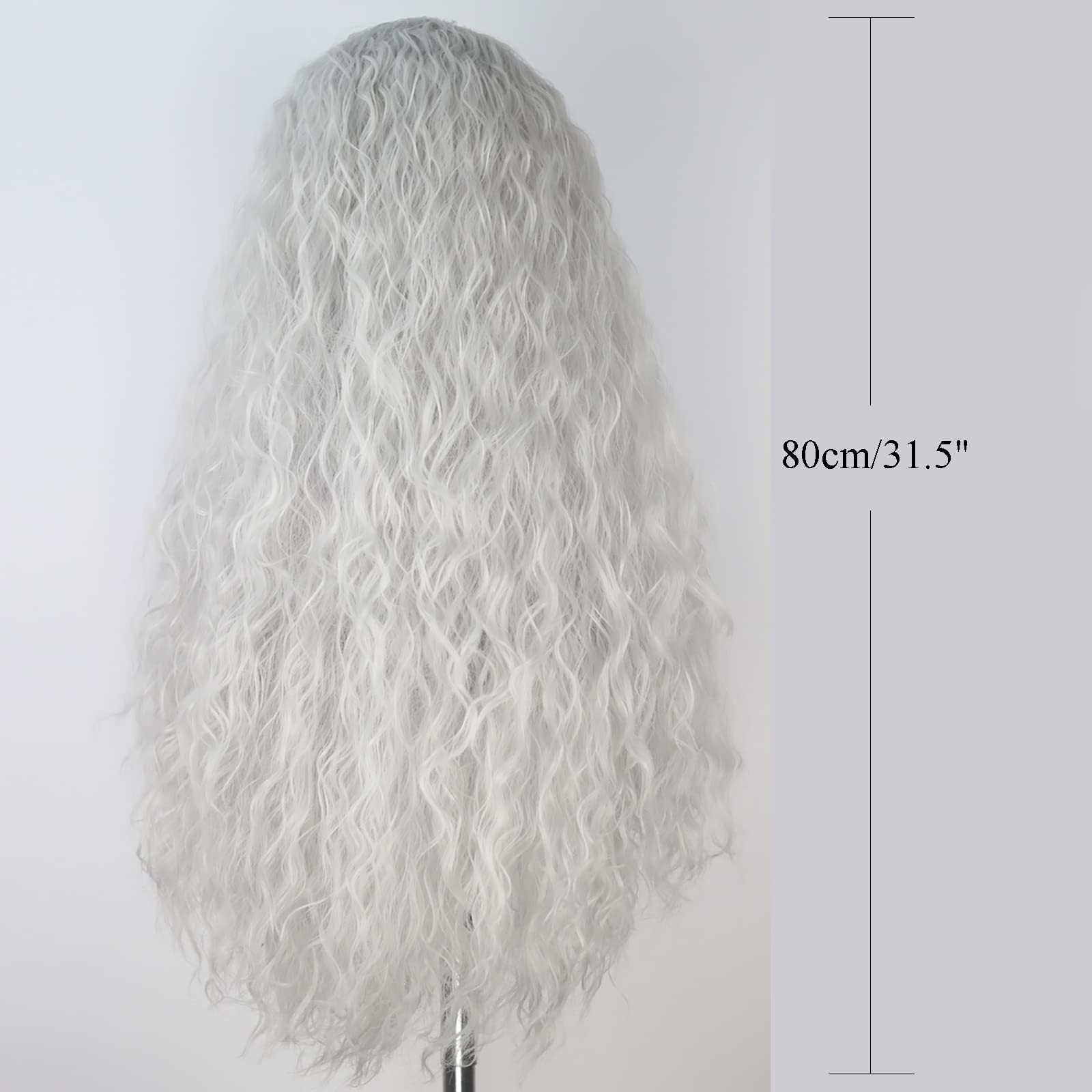 Yan Dream Long Silvery Old Lady Wig – Granny Witch Cosplay Hair for Women (Halloween)