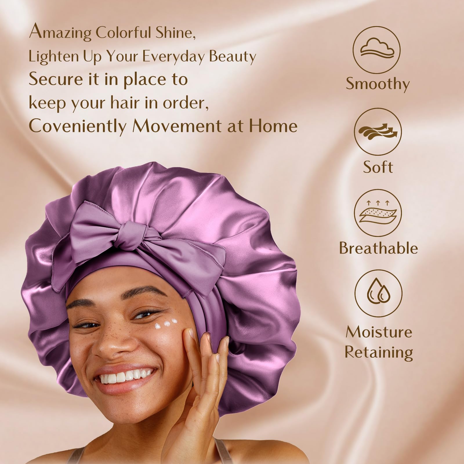 YANIBEST Adjustable Satin Bonnet for Sleeping Women | Double Layer Hair Protection