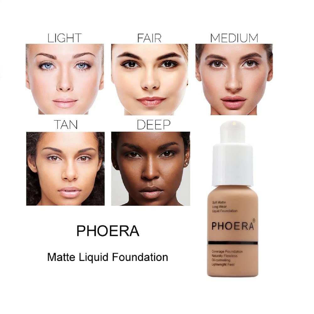 Yaper PHOERA Foundation – Full Coverage Soft Matte, Oil Control (101 Porcelain)