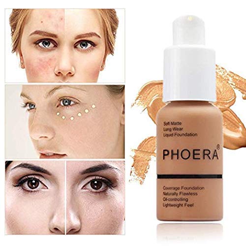 Yaper PHOERA Foundation – Full Coverage Soft Matte, Oil Control (101 Porcelain)