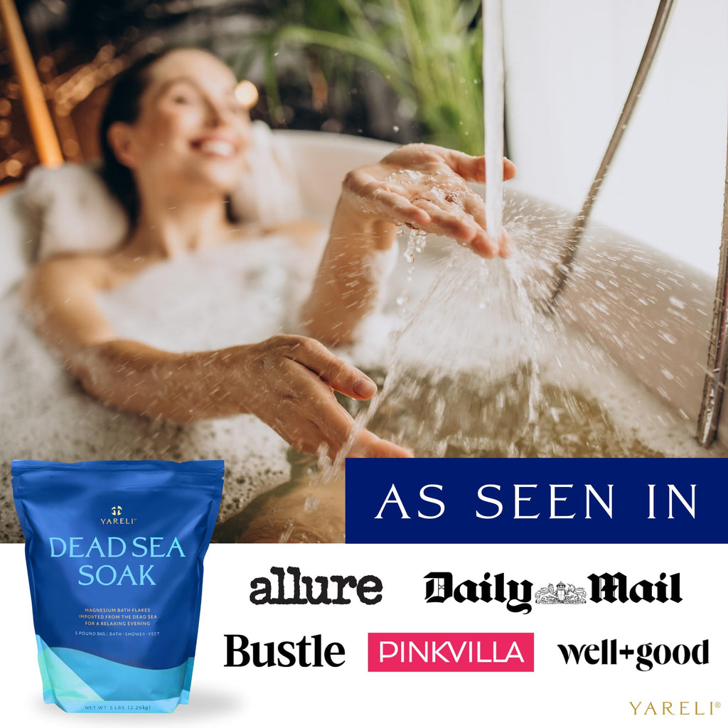 Yareli Magnesium Flakes 5lb | Dead Sea Bath Soak & Epsom Salt Alternative