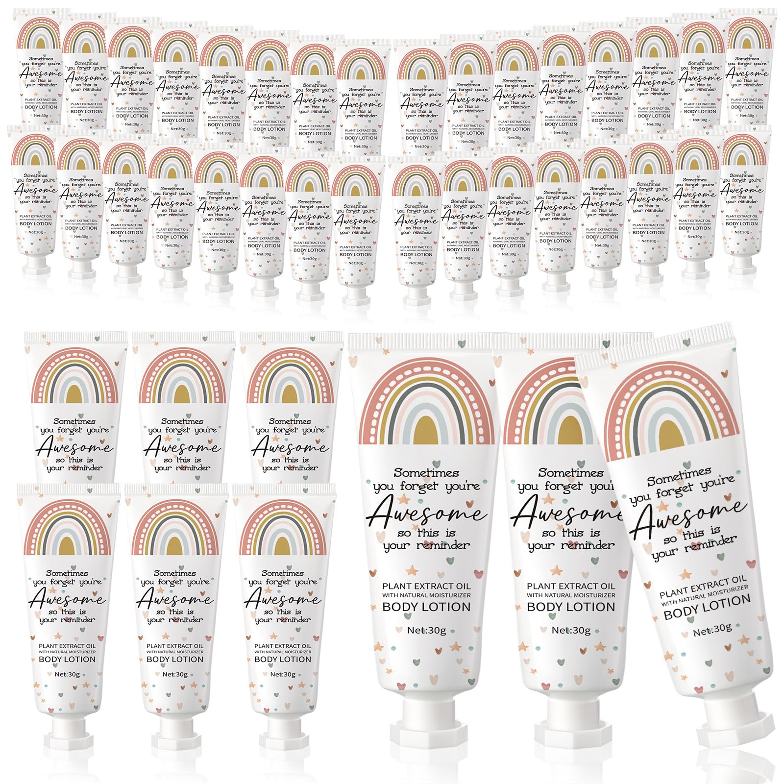 Yaryang 24-Piece Boho Rainbow Thank-You Lotion Gift Set | Travel-Size Body Lotions for Office Gifts